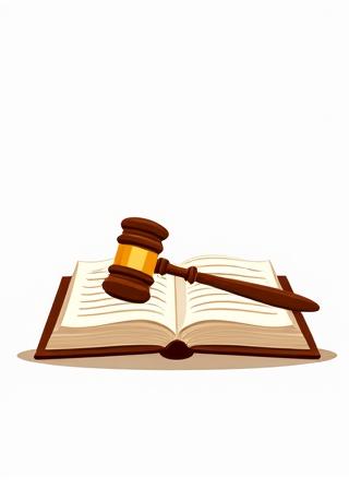 Icono de un mazo y un libro de leyes.